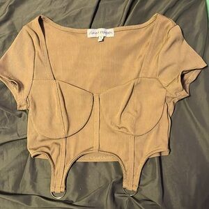 Brown crop top with loops size medium from almost famous